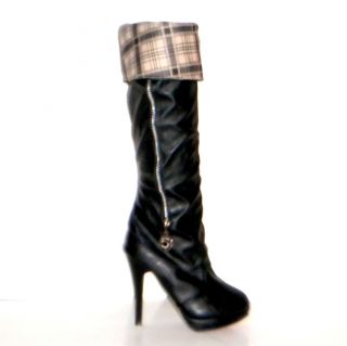Brand New Women Sz 6 5 High Heel Bianca Boots in Stylish Black Faux 