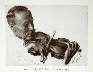 1946 Print Martin Birnbaum Alexandre Jacovleff Violin Musician 