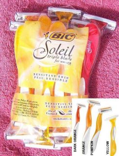 12 BIC Soleil Sensitive Skin Disposable Womens Razors Mixed Colors New 