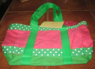 Quacker Factory Jeanne Bice Canvas Bag Pink Green on Sale