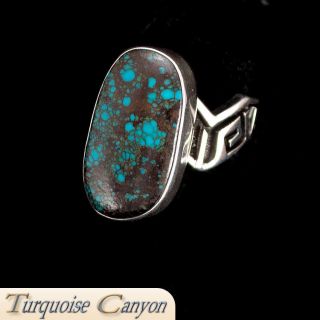 Navajo Native American Bisbee Mine Turquoise Ring Size 7 3 4 SKU 
