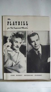   Andersons Almanac Playbill Billy Dewolfe Hermione Gingold 1954