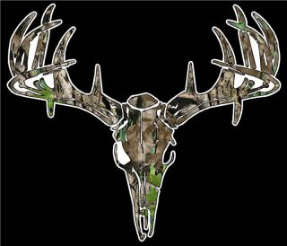 Camo Deer Skull S4 Vinyl Sticker Decal Hunting Big Buck Whitetail 
