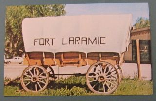 WY Fort Laramie Covered Wagon Used on Old Oregon Trail Heading West 