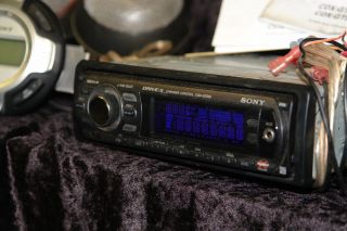 Marine or Motorcycle Sony AM FM CD Player with Remote Speakers Case 