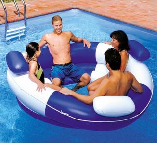 New Big 4 5 Person Super Lounge Inflatable Island Swimming Pool 