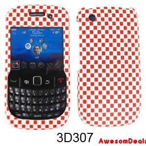 CELL PHONE COVER CASE FOR BLACKBERRY CURVE 8520 8530 9300 RED / WHITE 