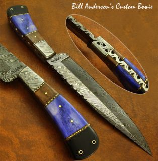 Hand Made by Bill Anderson 1 of A Kind Custom Damascus Knife Fossil 