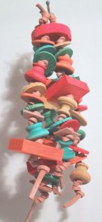 Bird Parrot Toys 40 Pcs   16 Ft of Leather On This Toy