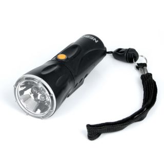   White LED Water Resistant Black Bike Light Flashlight 5576