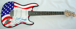Wasp Blackie Lawless Autographed USA Flag Guitar Proof PSA UACC RD COA 
