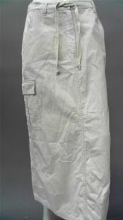 Bill Blass Jeans Ladies Womens L Casual Cargo Long Skirt Khaki Solid 