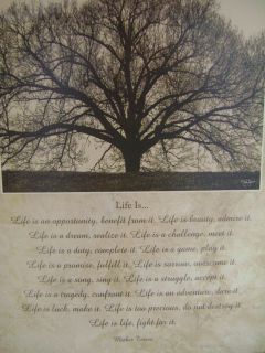 Life Is Print Saying by Mother Teresa Large Tree at Top