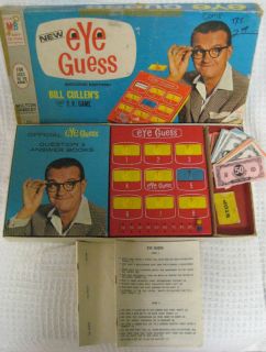 Vintage 1966 Eye Guess Bill Cullen TV Board Game by MB