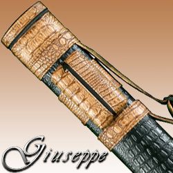 3x3 Giuseppe Pool Cue Carry Case Midnite Cognac Crocodile Texture USA 