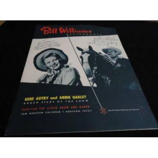 1955 Menu Bill Williams Restaurant Houston Texas Gene Autry & Annie 