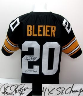 Rocky Bleier Autographed Pittsburgh Steelers Black Jersey 4x SB Champ 