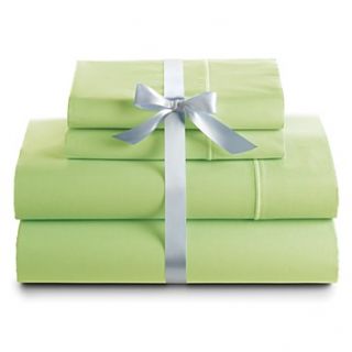 BLOOM HOME The Essential 425 Solid Cotton Sateen Sheet Set QUEEN Lime