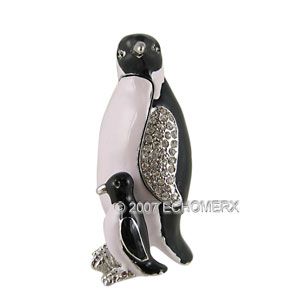 Penguin Baby Trinket Box Bird w Swarovski Crystals