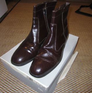 Mens Florsheim Casual Leather Zip Boots Size 12 Used