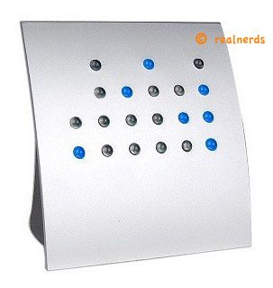 Anelace Powers of 2 BCD Binary Clock Blue LED Silver