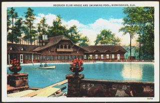 Birmingham Alabama AL 1916 Roebuck Club House & Swimming Pool Vintage 