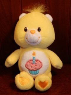 Birthday Bear Care Bear Plush Stuffed Animal Toy 8 Cupcake 2002 TCFC 