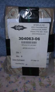 Bitzer Compressor Valve Plate Kit 4C2067 Part 304063 06