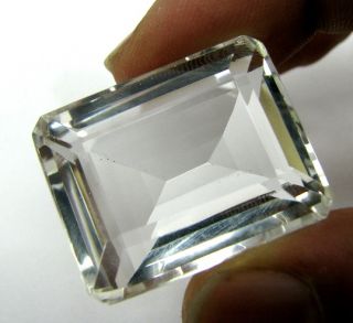 Mind Blowing Top 45 6ct Natural Clear White Crystal Quartz Emerald Cut 