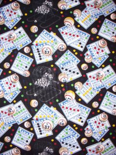 Bingo Lucky Numbers Games of Chance Cotton Fabric
