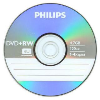 25 Pieces Philips Logo 4X Blank DVD RW DVDRW Rewritable Disc in Cake 