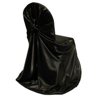Chair Covers Satin Pack 100 Black Self Tie Wedding Banquet Party Chair 