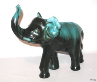 Blue Mountain Pottery Elephant Figurine Green BMP