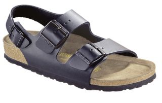 Birkenstock Milano Buffalo Black Birkoflor Sandals Regular Soft 