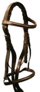 Black Leather English Bridle Laced Reins Pony Headstall