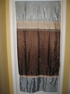 Shiny Blue & Brown Shower Curtain by Creative Bath NEW