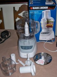 Black & Decker 10 Cup White Wide Mouth Food Processor Chop Shred Puree 