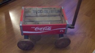 1970s Coke Cola Wooden Crate Carrier Wagon Hand Made Mint Condition 