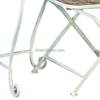 Iron Patio Bistro Set Table & Chairs, Shabby Chic Style
