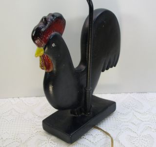 Black Rooster Chicken Electric Table Lamp Contemporary Country Living 
