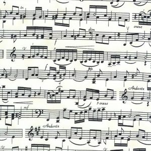 Musical Score Black Music Notes on Ivory Fabric Fat Quarter