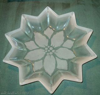 Mikasa Crystal Poinsettia Bloom Frosted Clear 10 Plate