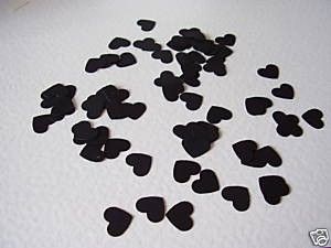 Black Hearts Mini Sprinkle Confetti Wedding Party Table