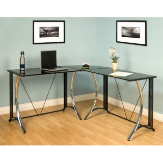   Designs Monterey LS Corner Desk in Chrome and Black 50400