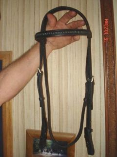 Black Stubben English Bridle With Black Swarovrski Crystal Browband 