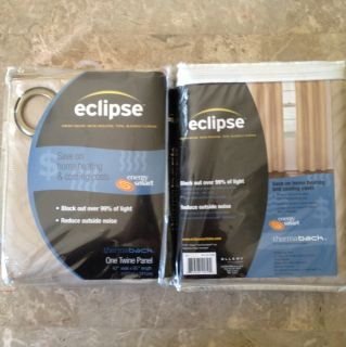 BRAND NEW Eclipse Energy Saver Blackout Twine Curtain Set Of 2 Tan 