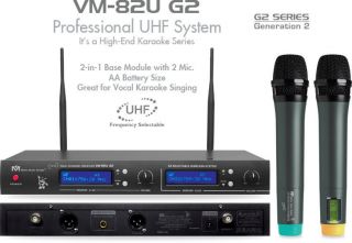 2012 BMB VM82U G2 Dual CH UHF Wireless Microphone System Better Music 