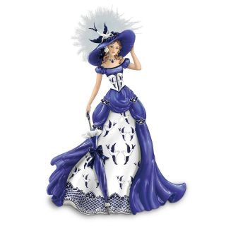 Blue Willow China Pattern Inspired Lady Figurine Rowena By Hamilton 