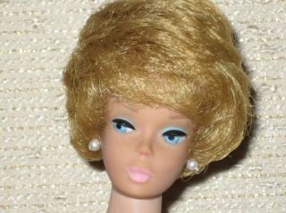 Vintage Blond First Ed. Bubble Cut Barbie with Pink Lips, Pink Polish 