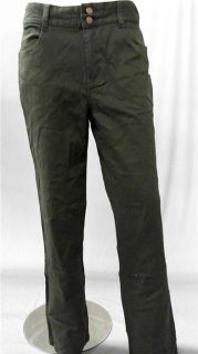 Bill Blass Stains Away Misses 14 Casual Pants Dark Green Solid Slacks 